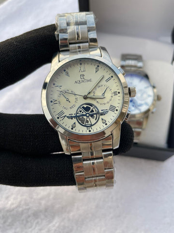 AQUATIME Two-Tone Luxury Chain Watch for Men – Chronograph Dial