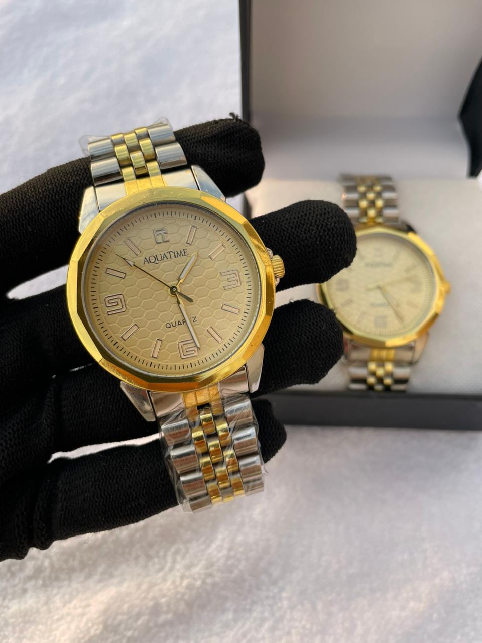 AQUATIME Two-Tone Luxury Chain Watch for Men – Chronograph Dial