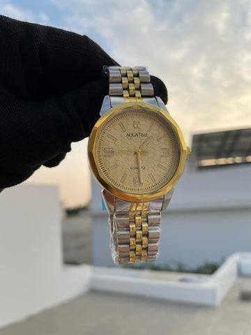 AQUATIME Two-Tone Luxury Chain Watch for Men – Chronograph Dial